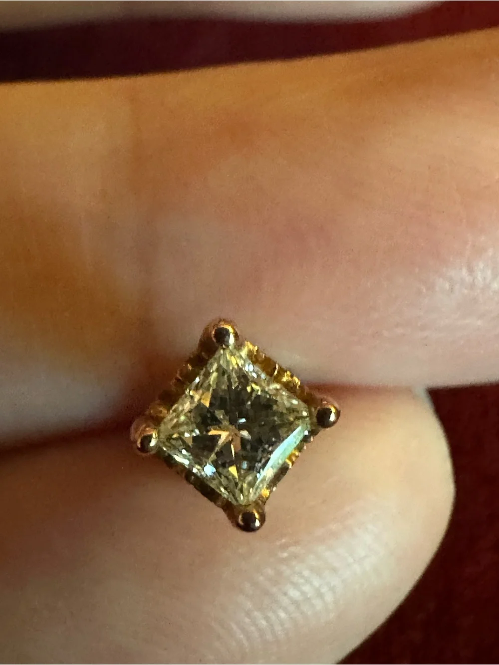 Single 10 K Gold-Clear Stone Stud Earring - Women Jewelry